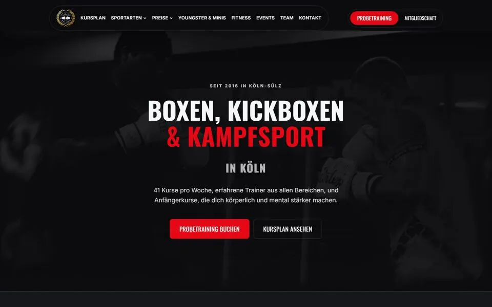 Startseite der Website am Rechner