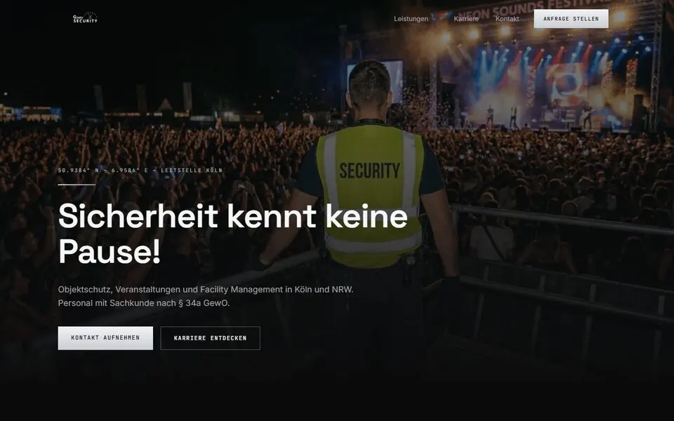 Startseite der Website am Rechner